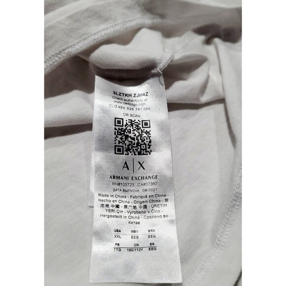 Armani Exchange Galaxy Graphic Slim Fit 2XL Designer T Shirt EUC - Picture 8 of 9